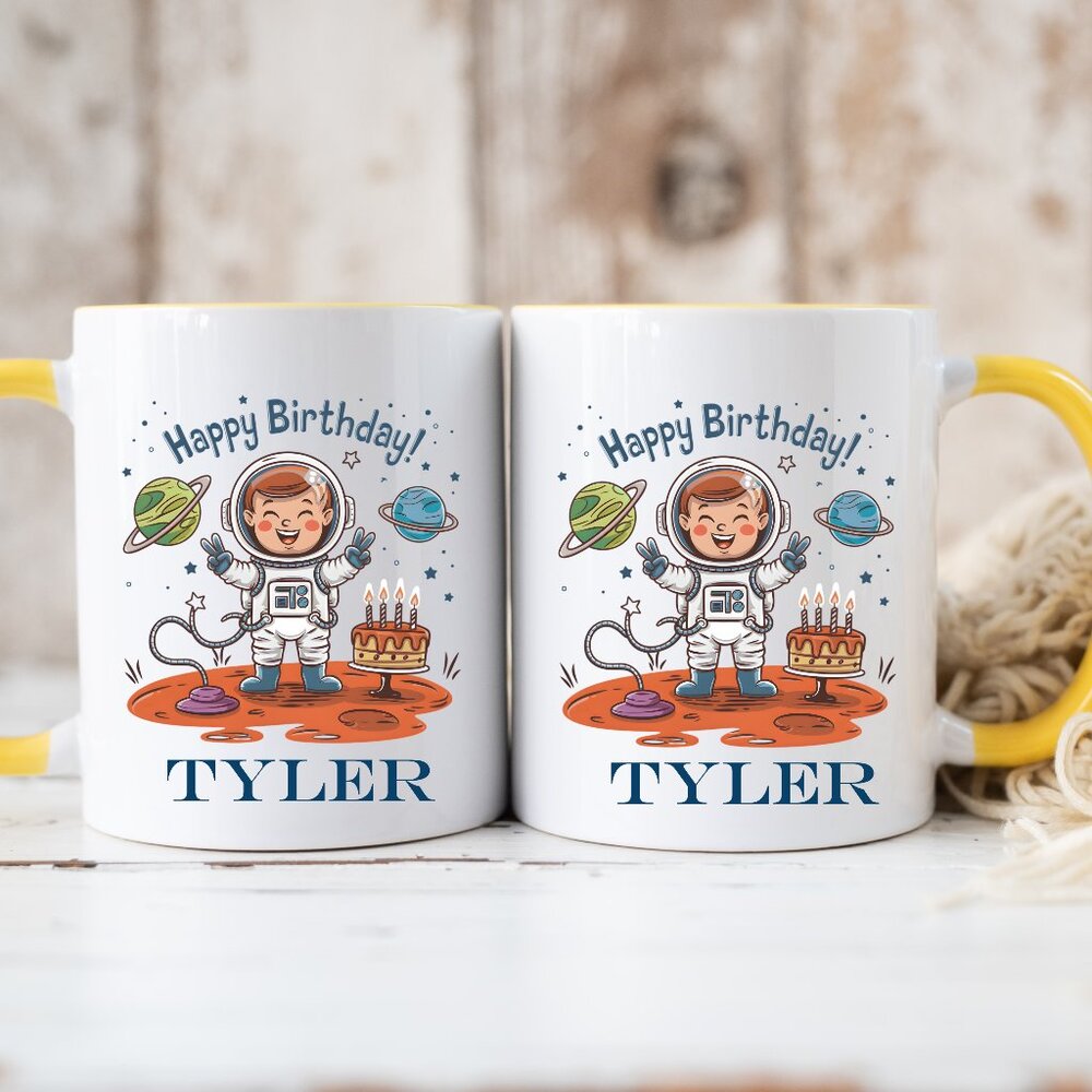 Astronaut Personalized Cup, Birthday Gifts for Boys,